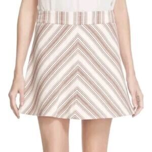 See By Chloe copper Chevron Striped‎ A-line Mini Skirt Size 40/US 8